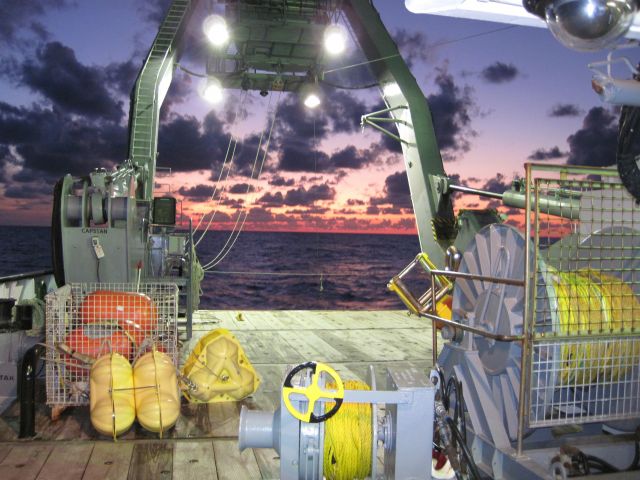 view of the A-frame on the vessel stern