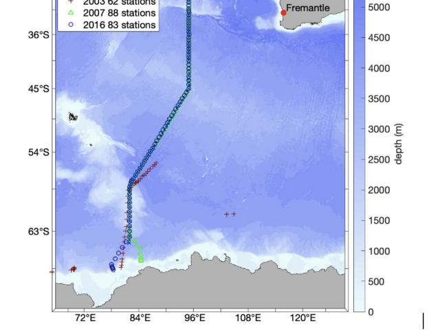 Map showing the expected sampling sites